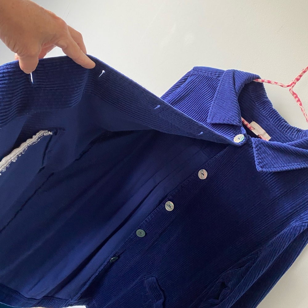 Woman Within Coat Blue Corduroy Women's 1X Swing Jacket  NWOT 92085 - Picture 4 of 6